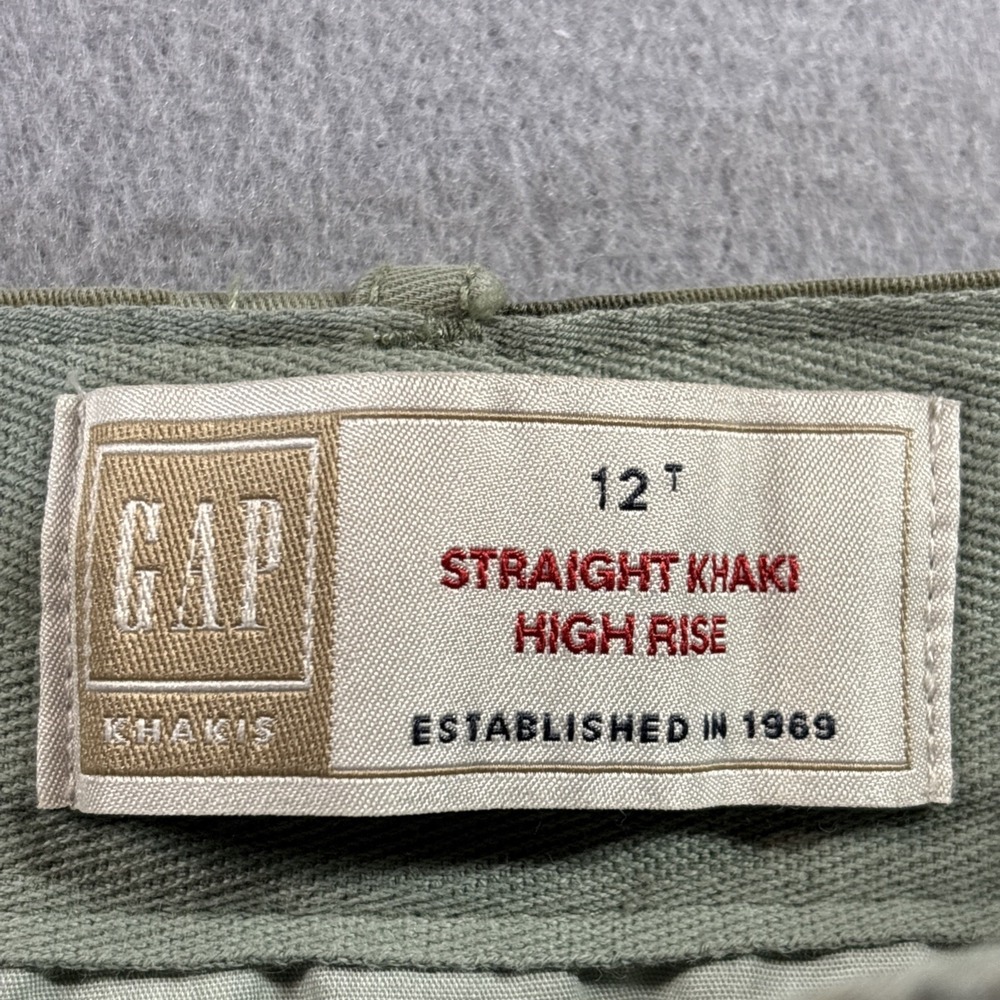 GAP Girlfriend Khaki Pants Womens Sz 12 Camo High Rise Straight Casual Military - Picture 4 of 10